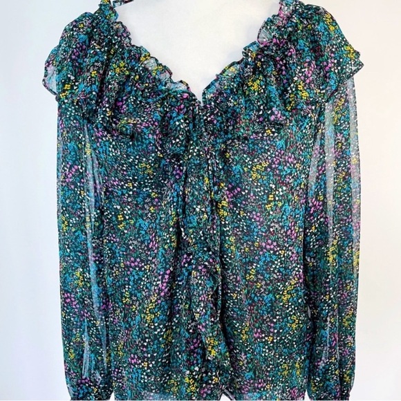 Topshop Floral Ruffled Blouse - Picture 11 of 13